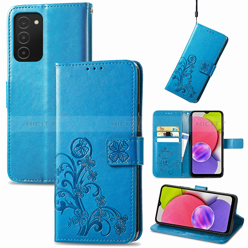 Coque Portefeuille Fleurs Livre Cuir Etui Clapet S01D pour Samsung Galaxy A02s Plus