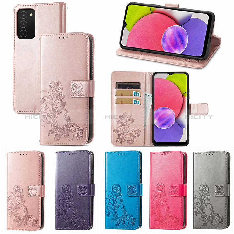 Coque Portefeuille Fleurs Livre Cuir Etui Clapet S01D pour Samsung Galaxy A02s Plus