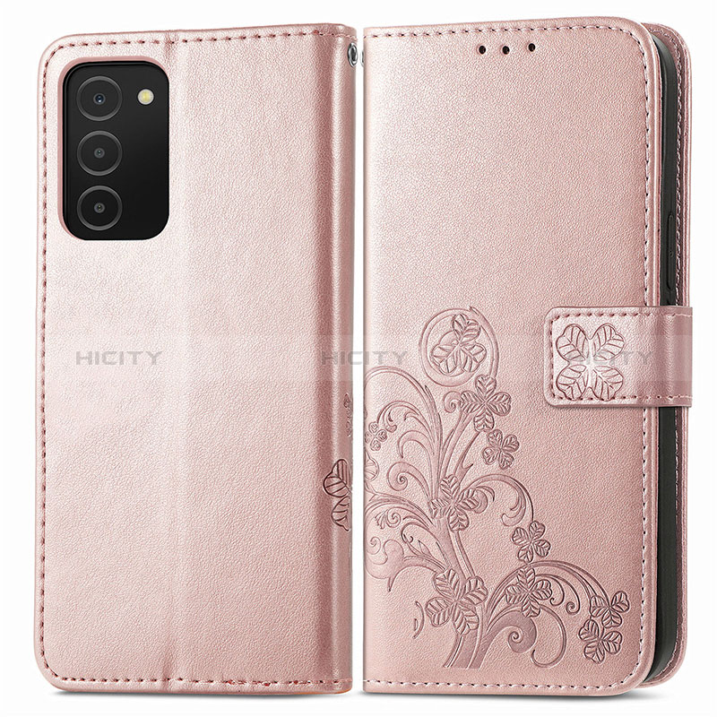 Coque Portefeuille Fleurs Livre Cuir Etui Clapet S01D pour Samsung Galaxy A02s Rose Plus