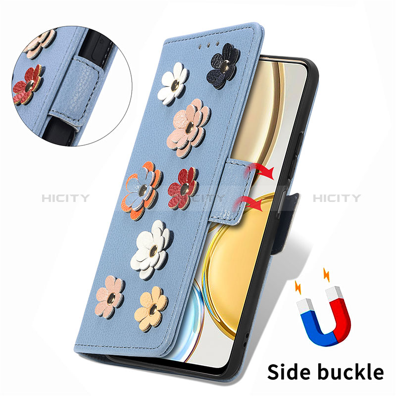 Coque Portefeuille Fleurs Livre Cuir Etui Clapet S02D pour Huawei Honor Magic4 Lite 5G Plus