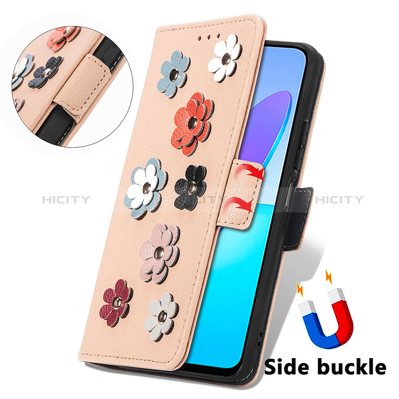 Coque Portefeuille Fleurs Livre Cuir Etui Clapet S02D pour Huawei Honor X8a 5G Plus