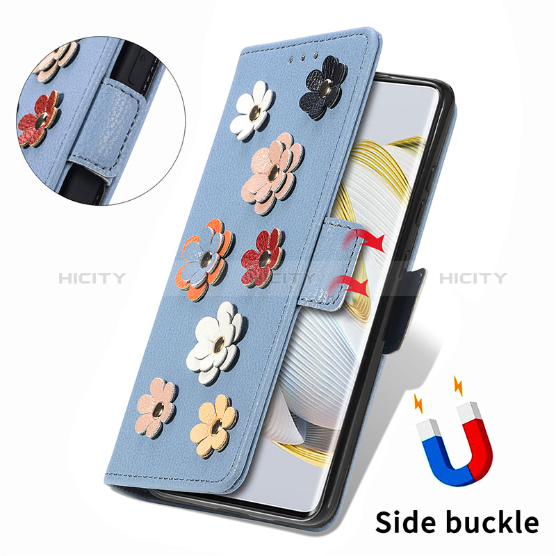 Coque Portefeuille Fleurs Livre Cuir Etui Clapet S02D pour Huawei Nova 10 Plus