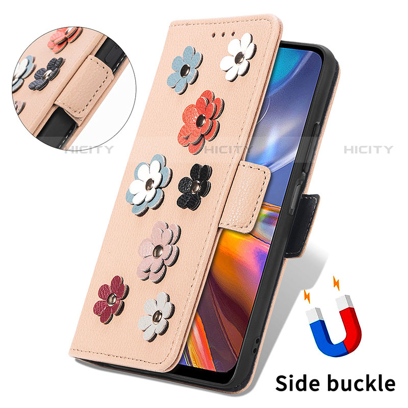 Coque Portefeuille Fleurs Livre Cuir Etui Clapet S02D pour Motorola Moto E32s Plus