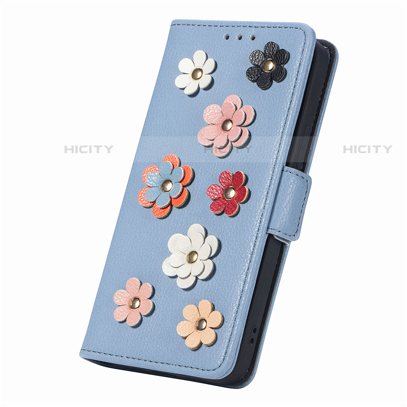 Coque Portefeuille Fleurs Livre Cuir Etui Clapet S02D pour Motorola MOTO G52 Plus