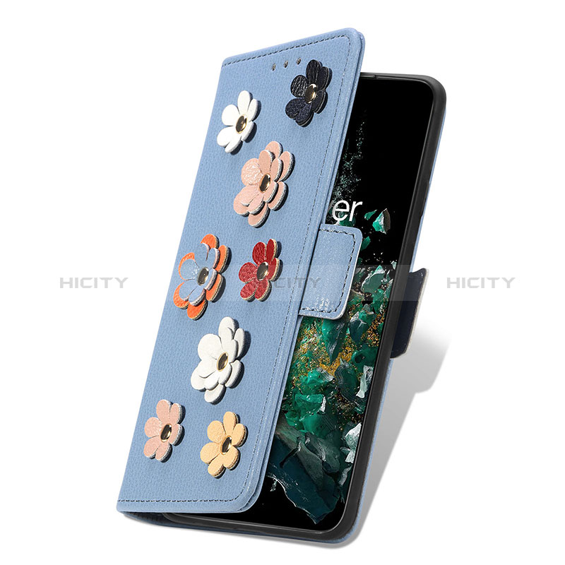 Coque Portefeuille Fleurs Livre Cuir Etui Clapet S02D pour OnePlus 10T 5G Plus