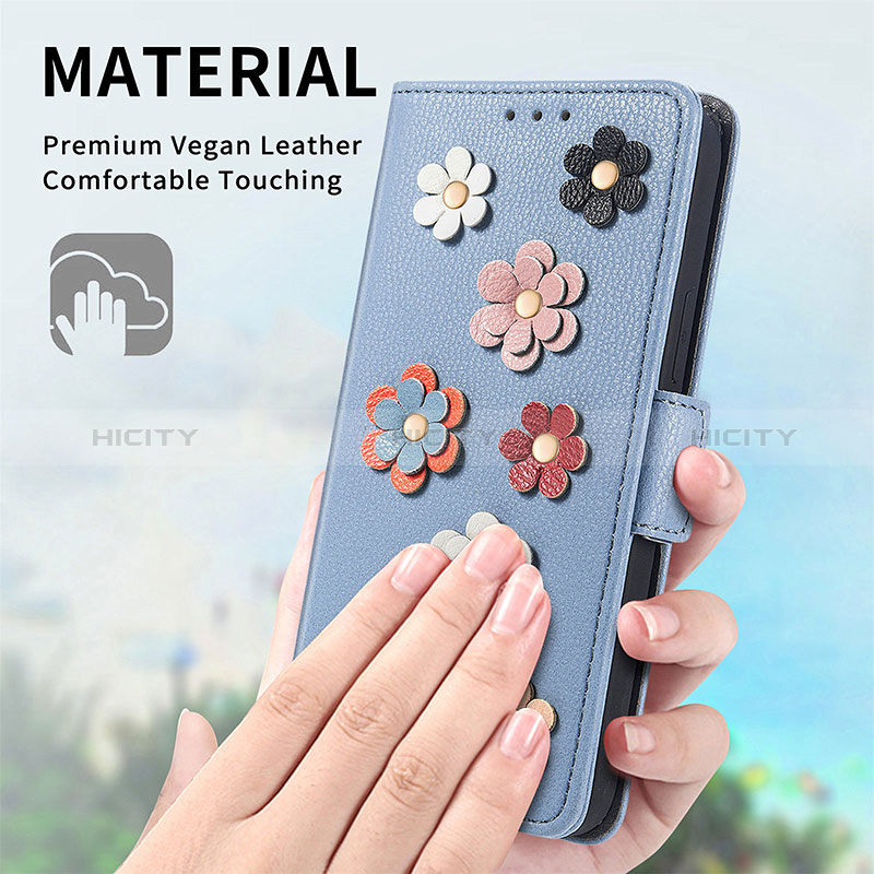 Coque Portefeuille Fleurs Livre Cuir Etui Clapet S02D pour OnePlus 10T 5G Plus