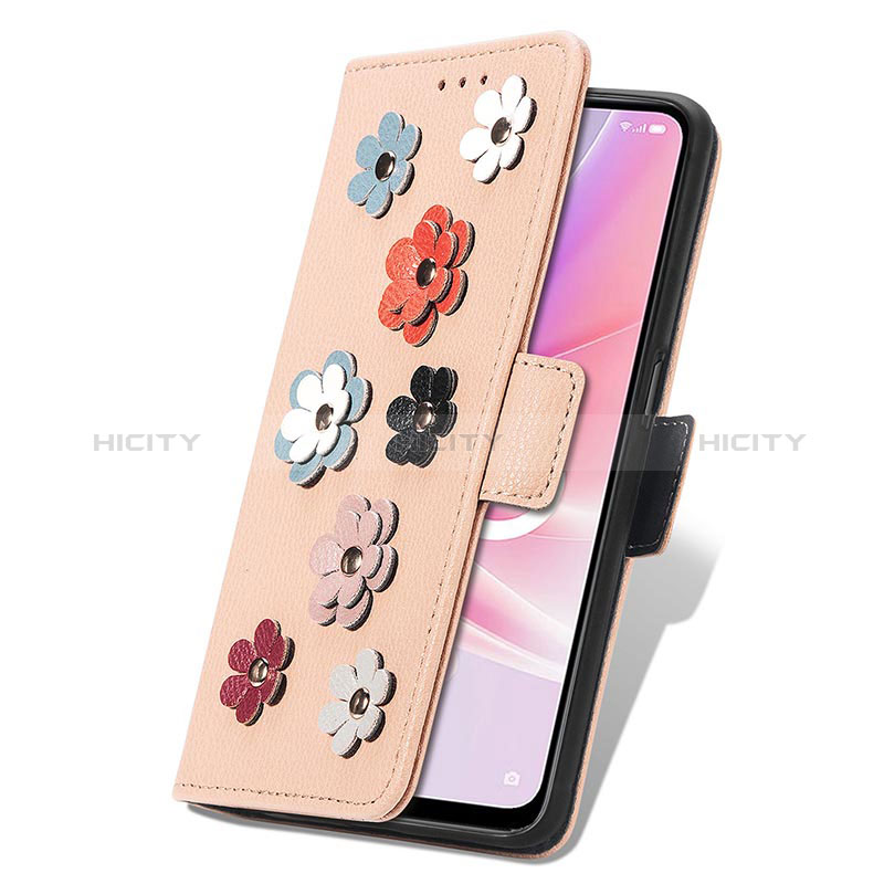 Coque Portefeuille Fleurs Livre Cuir Etui Clapet S02D pour Oppo A77 5G Plus