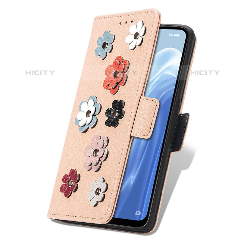 Coque Portefeuille Fleurs Livre Cuir Etui Clapet S02D pour Oppo Reno7 A Plus