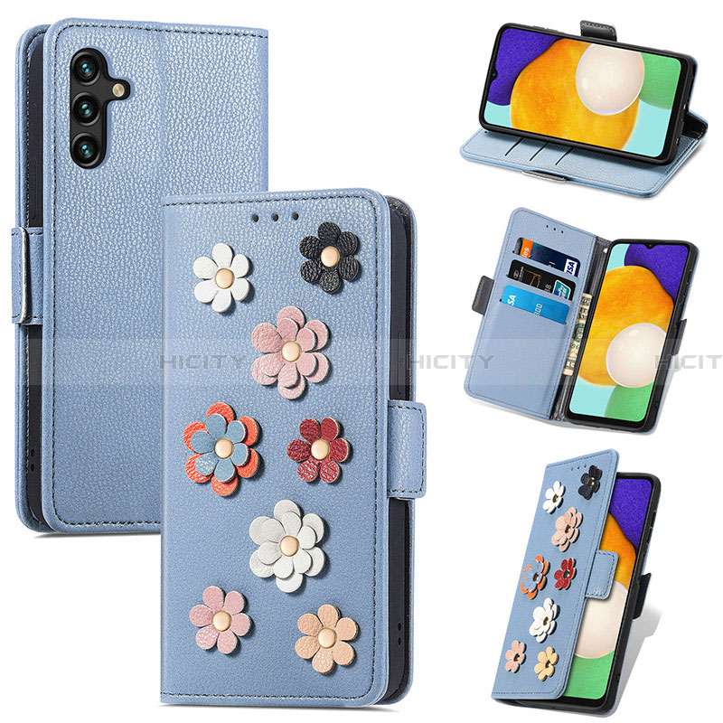 Coque Portefeuille Fleurs Livre Cuir Etui Clapet S02D pour Samsung Galaxy A13 5G Plus