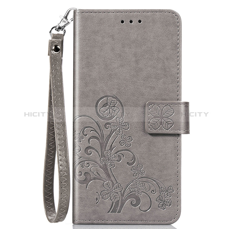 Coque Portefeuille Fleurs Livre Cuir Etui Clapet S02D pour Samsung Galaxy A20 Gris Plus