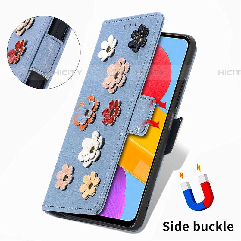 Coque Portefeuille Fleurs Livre Cuir Etui Clapet S02D pour Samsung Galaxy F13 4G Plus