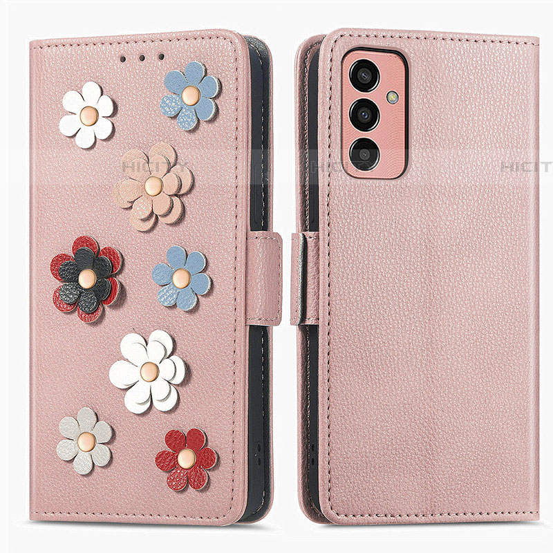 Coque Portefeuille Fleurs Livre Cuir Etui Clapet S02D pour Samsung Galaxy F13 4G Plus