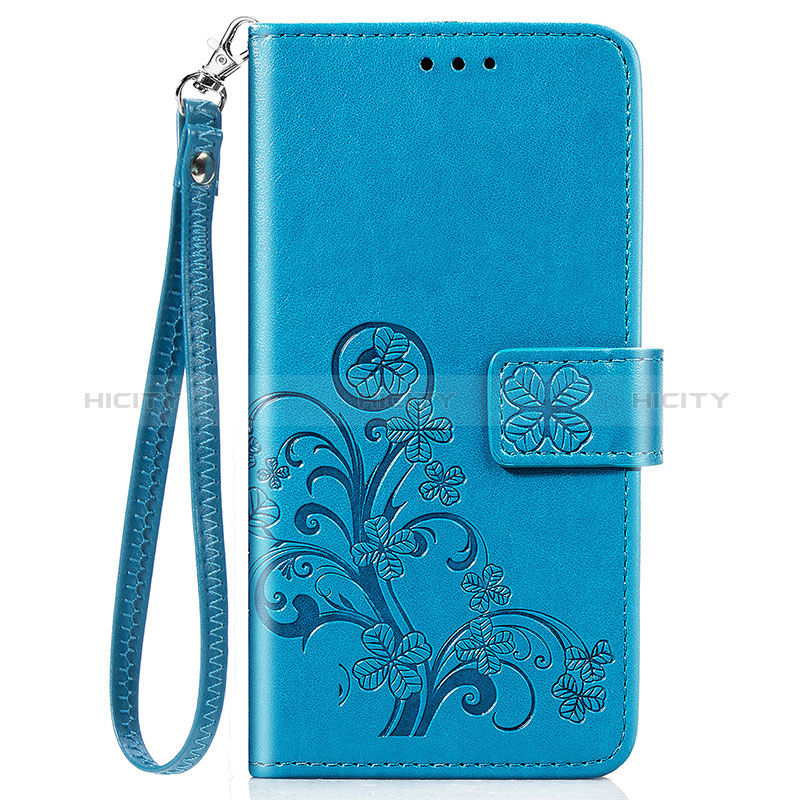 Coque Portefeuille Fleurs Livre Cuir Etui Clapet S02D pour Samsung Galaxy M10S Bleu Plus