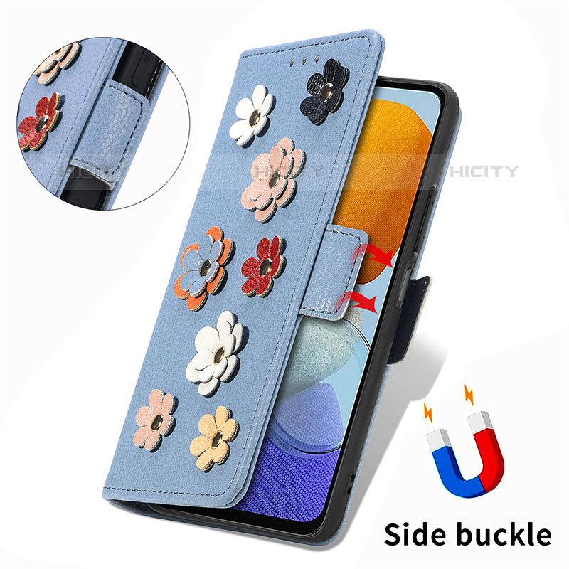 Coque Portefeuille Fleurs Livre Cuir Etui Clapet S02D pour Samsung Galaxy M23 5G Plus