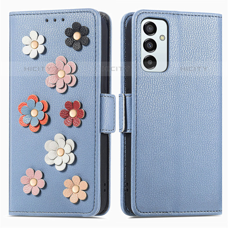 Coque Portefeuille Fleurs Livre Cuir Etui Clapet S02D pour Samsung Galaxy M23 5G Plus