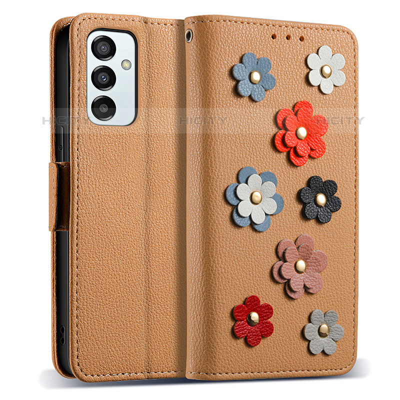 Coque Portefeuille Fleurs Livre Cuir Etui Clapet S02D pour Samsung Galaxy M23 5G Plus