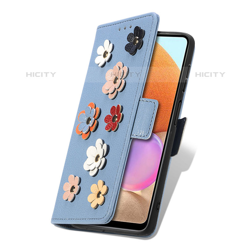 Coque Portefeuille Fleurs Livre Cuir Etui Clapet S02D pour Samsung Galaxy M32 5G Plus