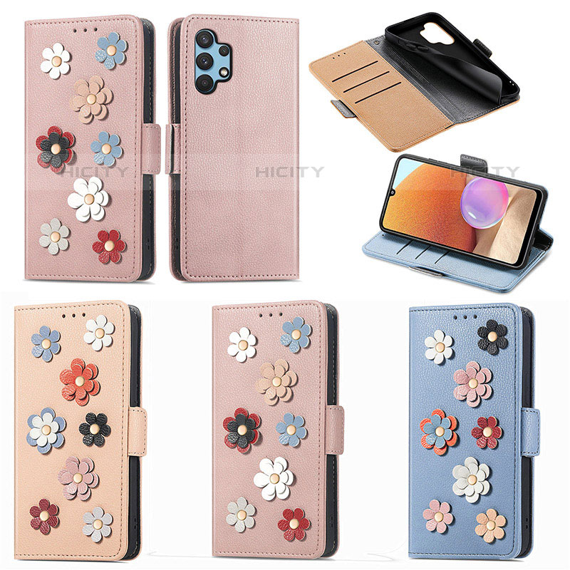 Coque Portefeuille Fleurs Livre Cuir Etui Clapet S02D pour Samsung Galaxy M32 5G Plus