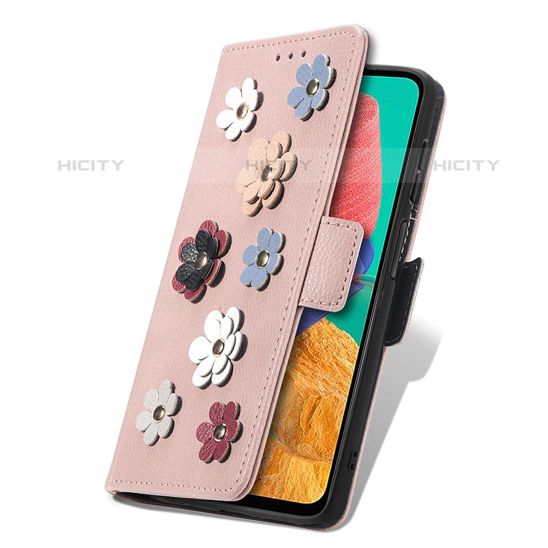 Coque Portefeuille Fleurs Livre Cuir Etui Clapet S02D pour Samsung Galaxy M33 5G Plus