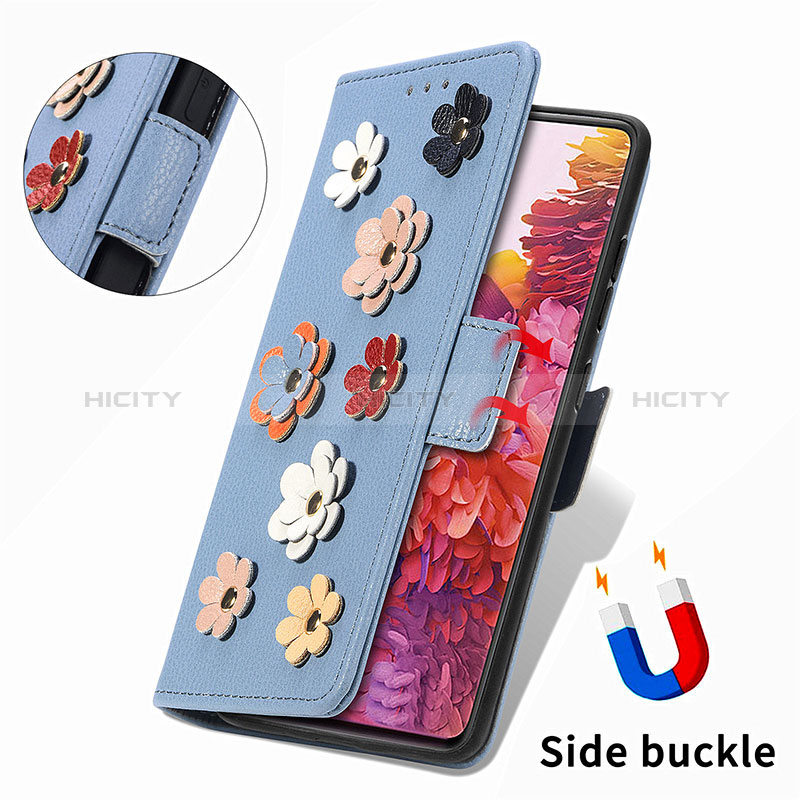 Coque Portefeuille Fleurs Livre Cuir Etui Clapet S02D pour Samsung Galaxy S20 FE (2022) 5G Plus