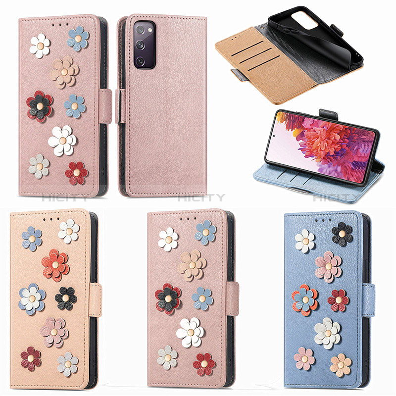 Coque Portefeuille Fleurs Livre Cuir Etui Clapet S02D pour Samsung Galaxy S20 FE (2022) 5G Plus