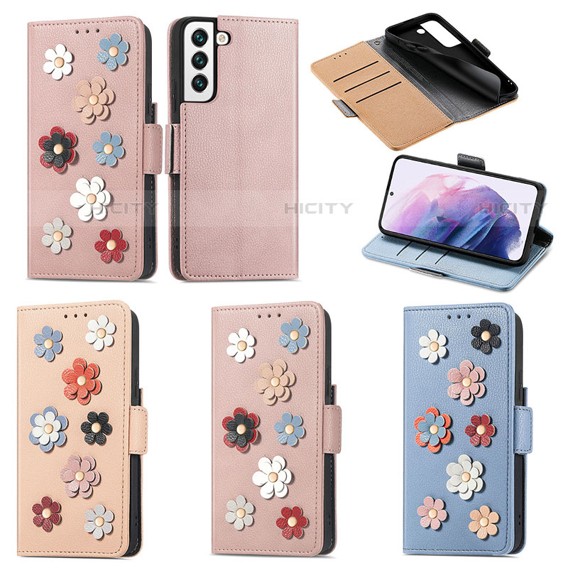 Coque Portefeuille Fleurs Livre Cuir Etui Clapet S02D pour Samsung Galaxy S21 FE 5G Plus