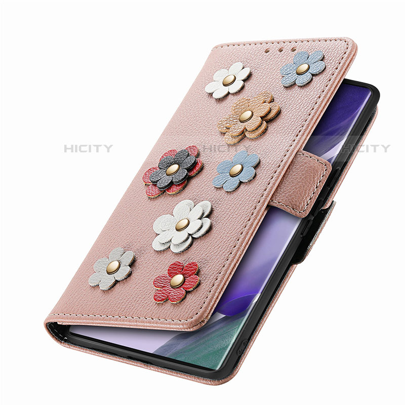 Coque Portefeuille Fleurs Livre Cuir Etui Clapet S02D pour Samsung Galaxy S21 Ultra 5G Plus