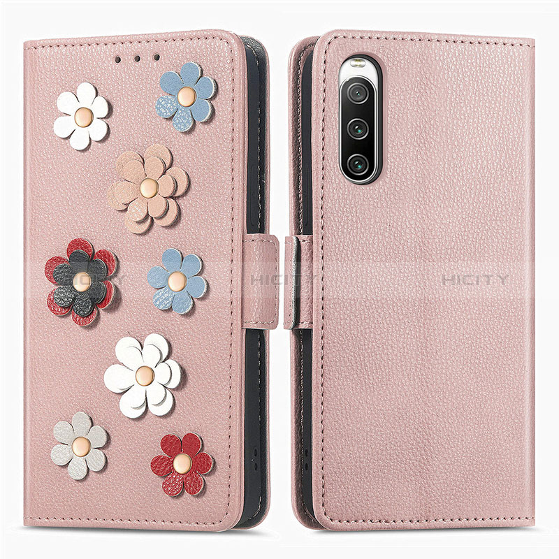 Coque Portefeuille Fleurs Livre Cuir Etui Clapet S02D pour Sony Xperia 10 IV Plus