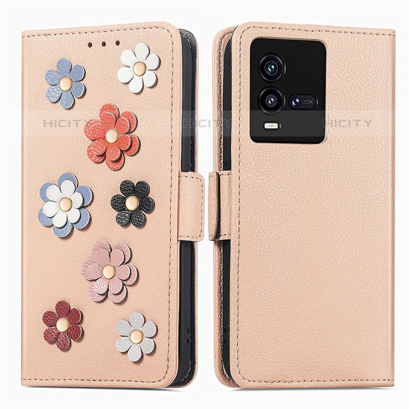 Coque Portefeuille Fleurs Livre Cuir Etui Clapet S02D pour Vivo iQOO 9T 5G Plus