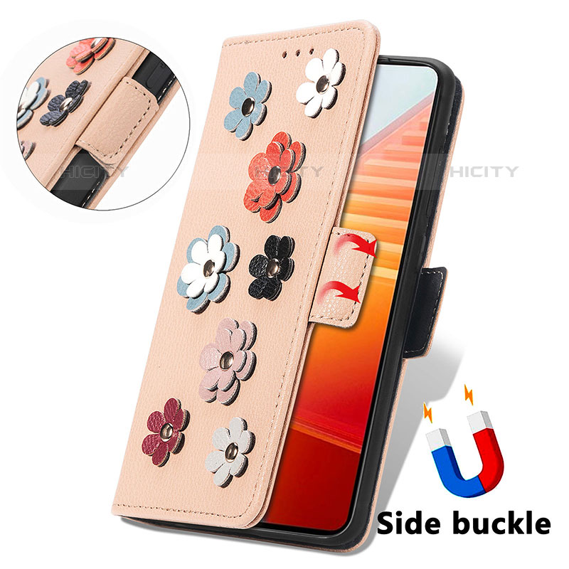 Coque Portefeuille Fleurs Livre Cuir Etui Clapet S02D pour Vivo iQOO 9T 5G Plus