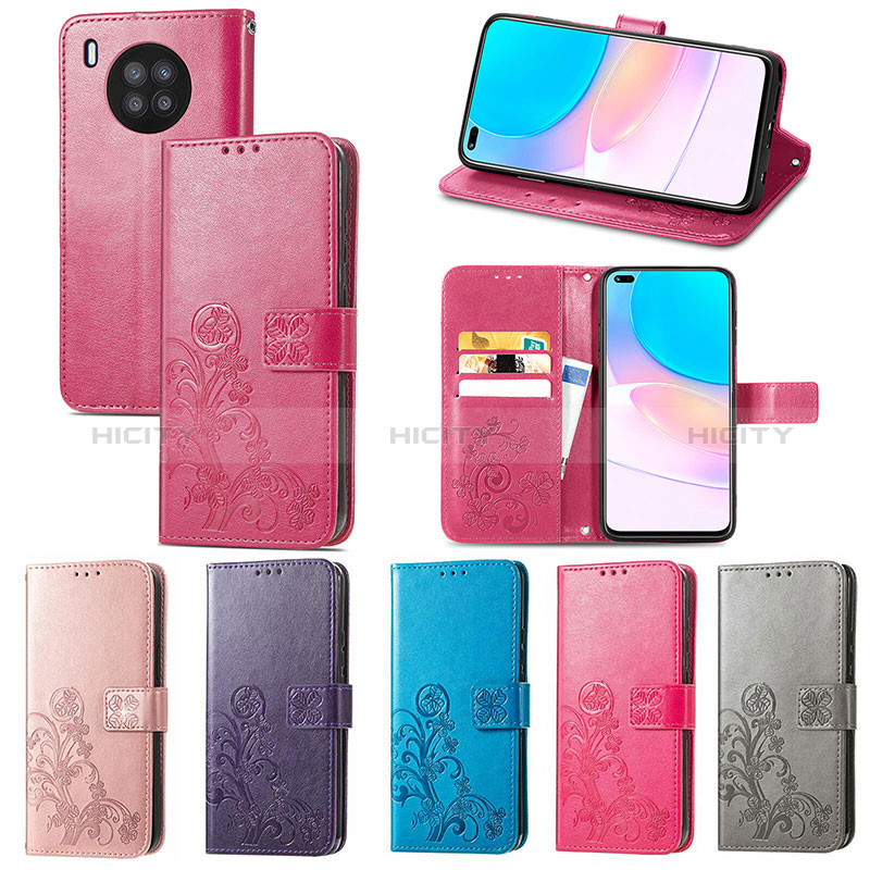 Coque Portefeuille Fleurs Livre Cuir Etui Clapet S03D pour Huawei Honor 50 Lite Plus