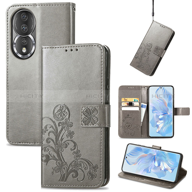 Coque Portefeuille Fleurs Livre Cuir Etui Clapet S03D pour Huawei Honor 80 5G Plus