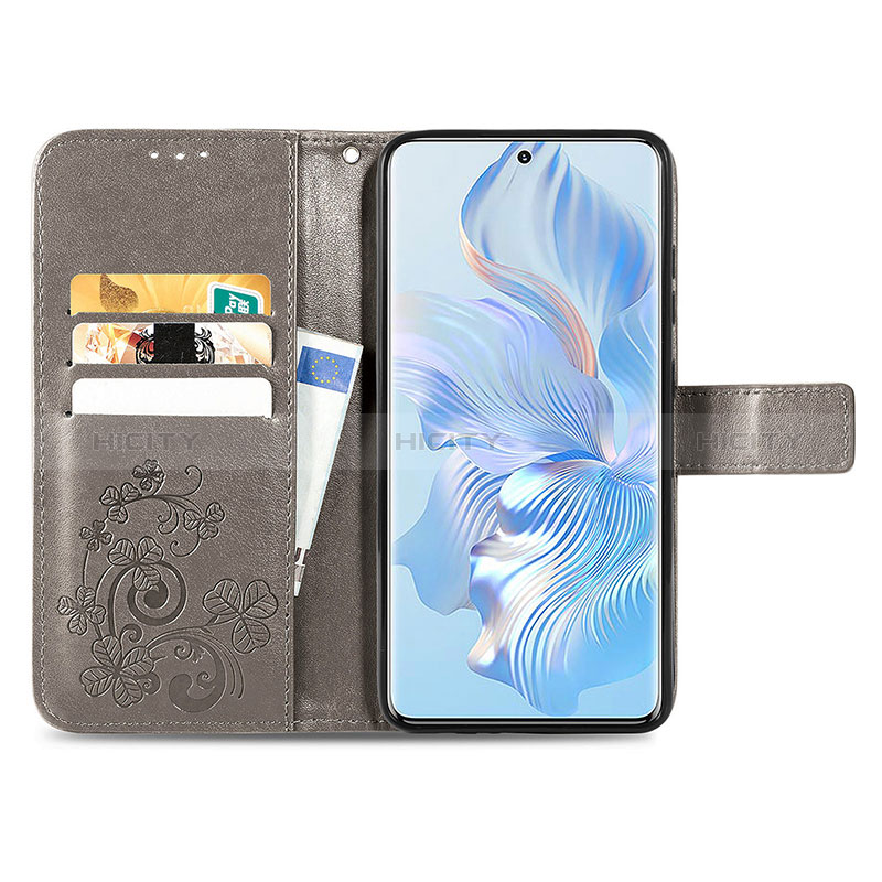 Coque Portefeuille Fleurs Livre Cuir Etui Clapet S03D pour Huawei Honor 80 5G Plus