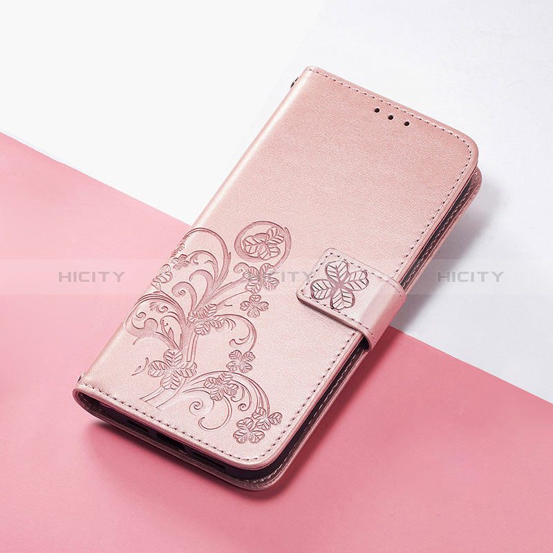 Coque Portefeuille Fleurs Livre Cuir Etui Clapet S03D pour Huawei Honor Magic4 Lite 5G Or Rose Plus