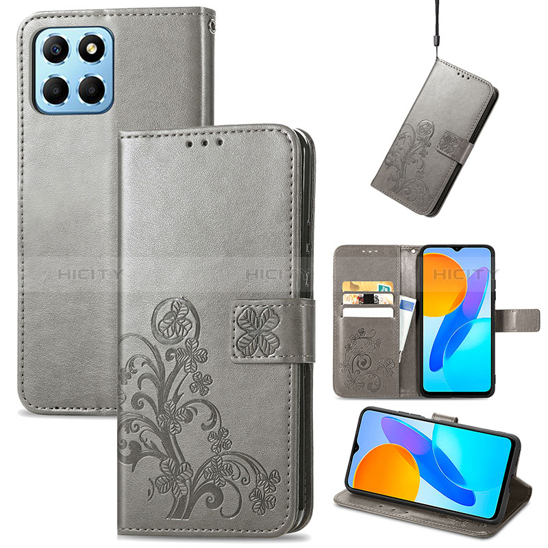 Coque Portefeuille Fleurs Livre Cuir Etui Clapet S03D pour Huawei Honor X6 5G Plus