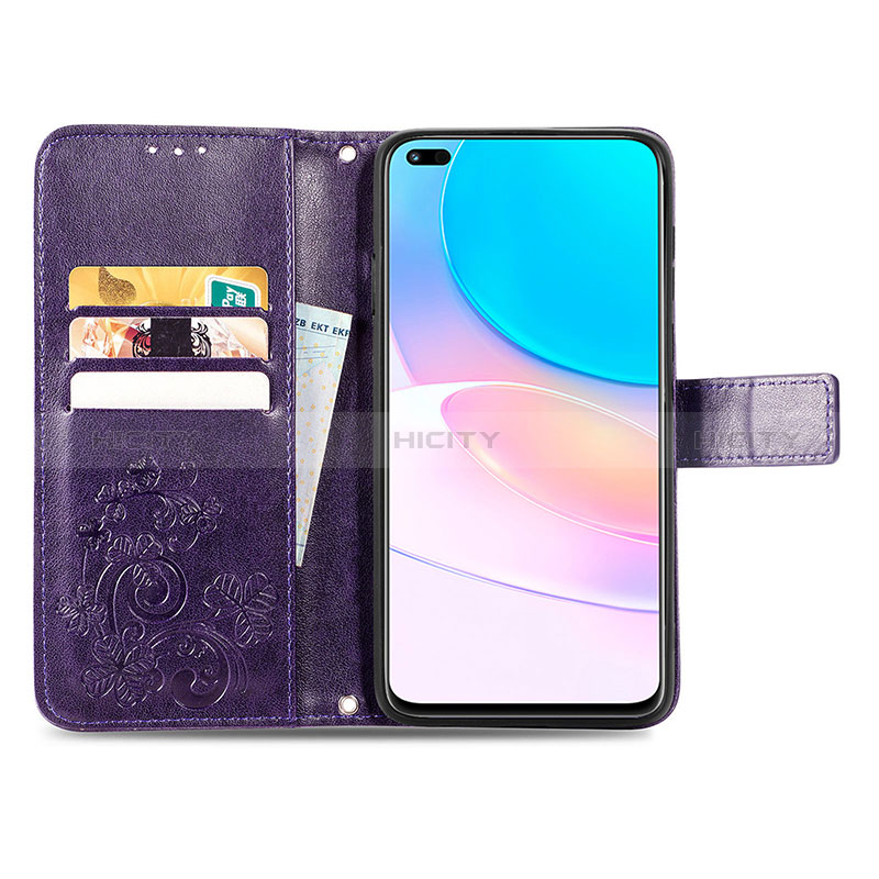 Coque Portefeuille Fleurs Livre Cuir Etui Clapet S03D pour Huawei Nova 8i Plus