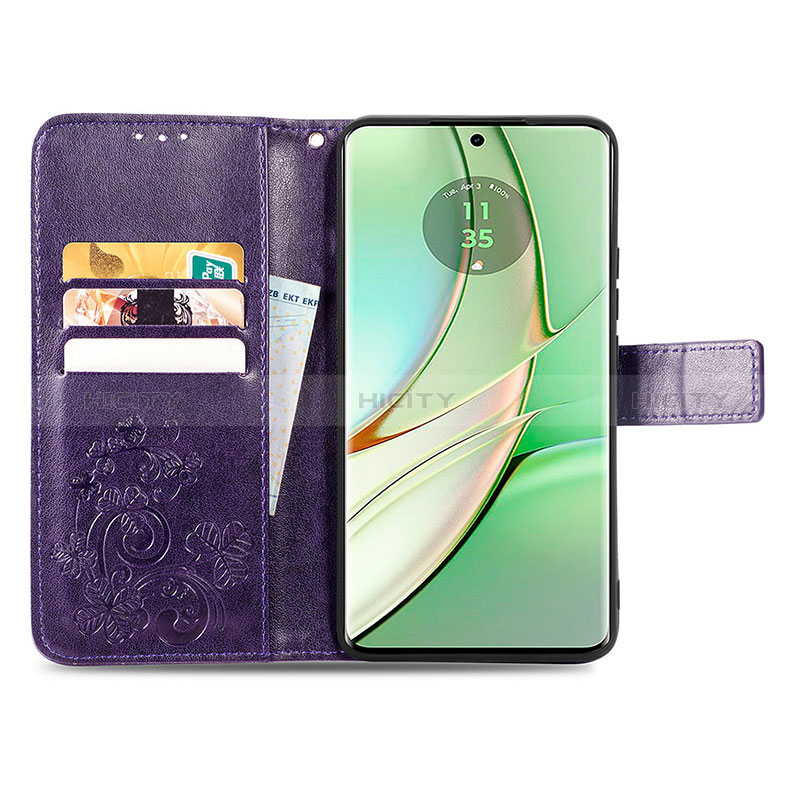 Coque Portefeuille Fleurs Livre Cuir Etui Clapet S03D pour Motorola Moto Edge 40 5G Plus