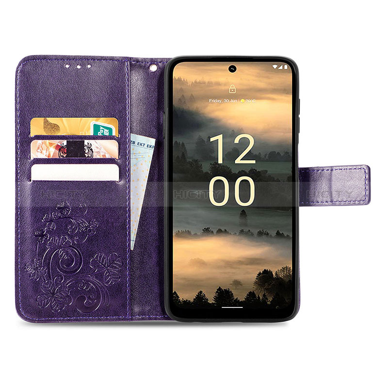 Coque Portefeuille Fleurs Livre Cuir Etui Clapet S03D pour Nokia XR21 Plus