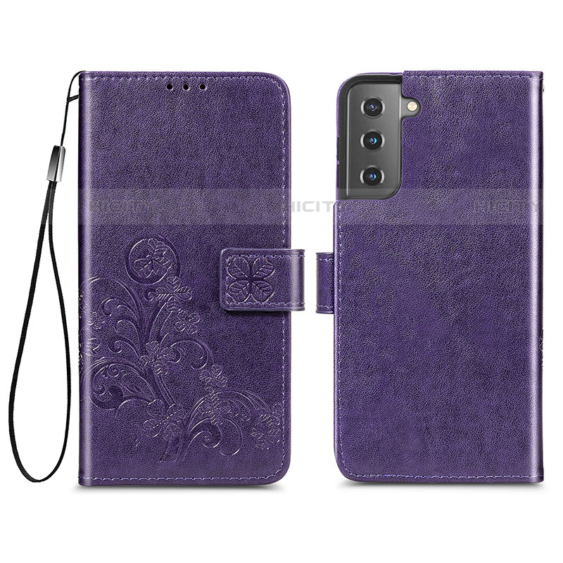 Coque Portefeuille Fleurs Livre Cuir Etui Clapet S03D pour Samsung Galaxy S21 Plus 5G Plus