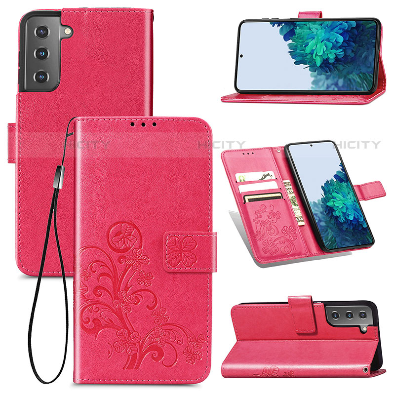 Coque Portefeuille Fleurs Livre Cuir Etui Clapet S03D pour Samsung Galaxy S21 Plus 5G Plus