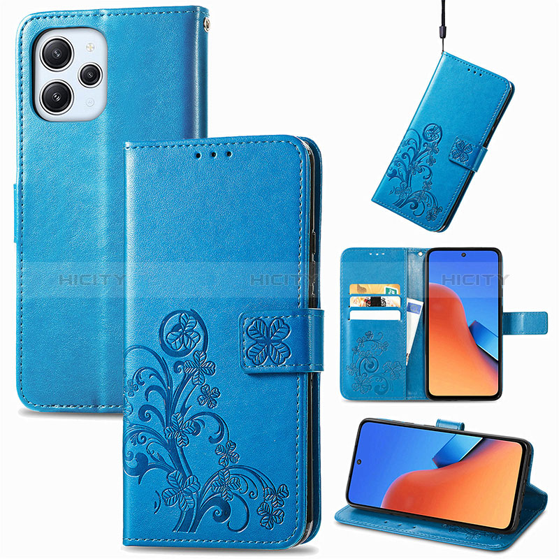 Coque Portefeuille Fleurs Livre Cuir Etui Clapet S03D pour Xiaomi Redmi 12 4G Plus