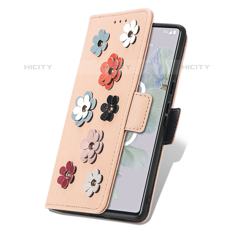 Coque Portefeuille Fleurs Livre Cuir Etui Clapet S04D pour Google Pixel 6a 5G Plus