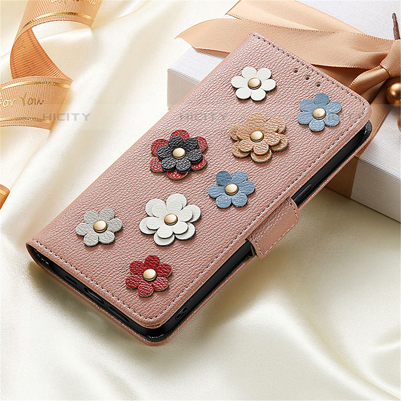 Coque Portefeuille Fleurs Livre Cuir Etui Clapet S04D pour Google Pixel 6a 5G Plus