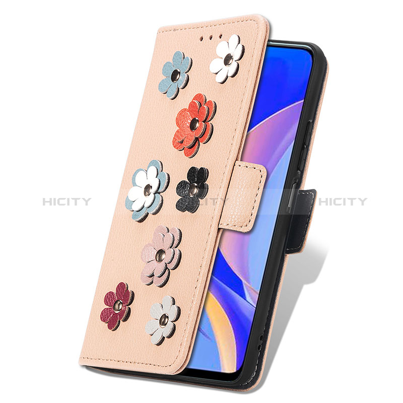 Coque Portefeuille Fleurs Livre Cuir Etui Clapet S04D pour Huawei Enjoy 50 Pro Plus