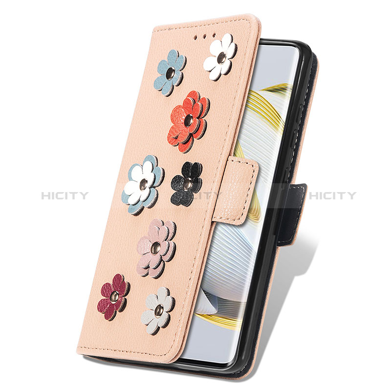 Coque Portefeuille Fleurs Livre Cuir Etui Clapet S04D pour Huawei Nova 10 Plus