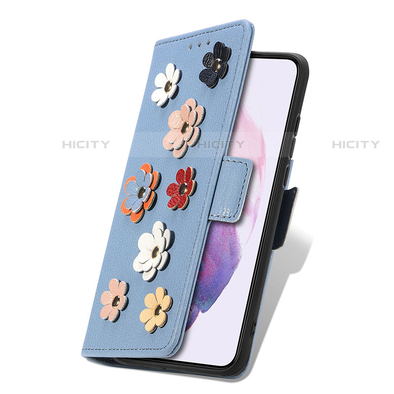 Coque Portefeuille Fleurs Livre Cuir Etui Clapet S04D pour Samsung Galaxy S22 5G Plus