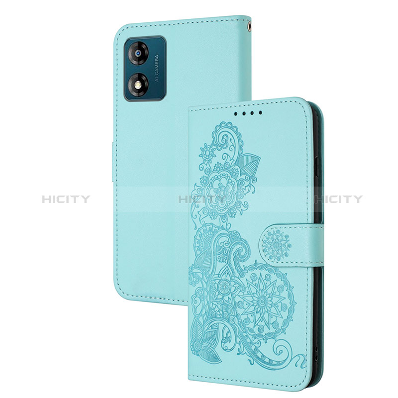 Coque Portefeuille Fleurs Livre Cuir Etui Clapet Y01X pour Motorola Moto E13 Plus