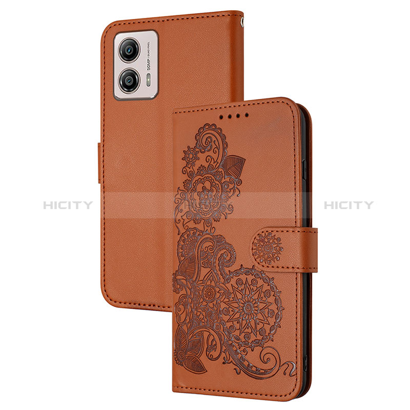 Coque Portefeuille Fleurs Livre Cuir Etui Clapet Y01X pour Motorola Moto G53j 5G Plus