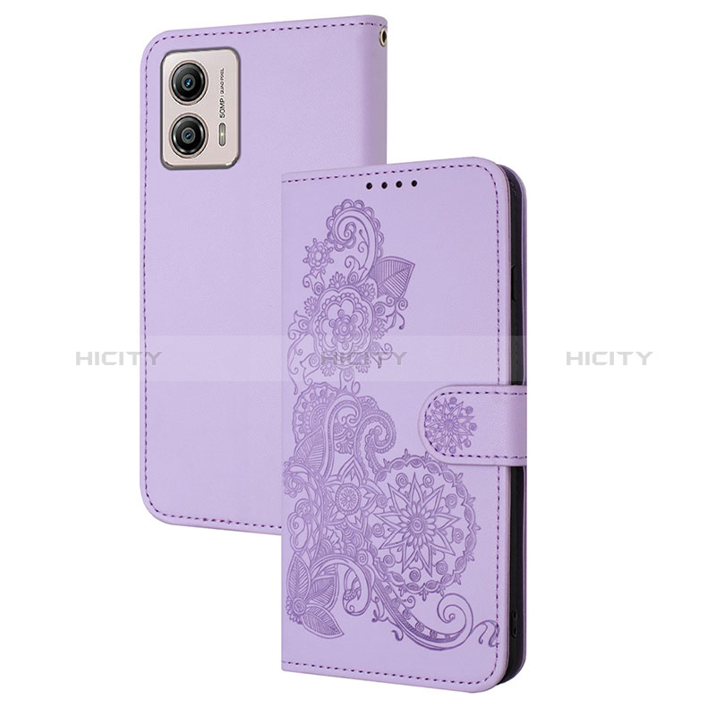 Coque Portefeuille Fleurs Livre Cuir Etui Clapet Y01X pour Motorola Moto G53j 5G Plus