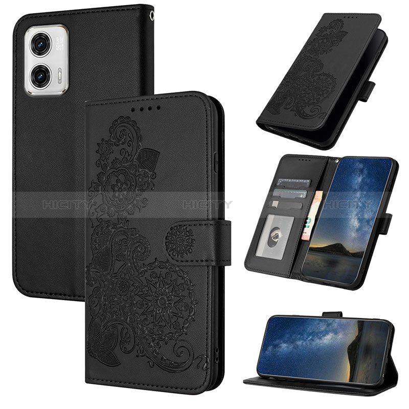 Coque Portefeuille Fleurs Livre Cuir Etui Clapet Y01X pour Motorola Moto G73 5G Plus